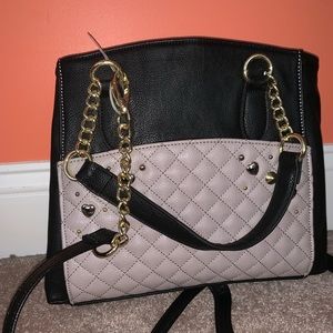 Grey & Black Midsized Betsey Johnson Purse